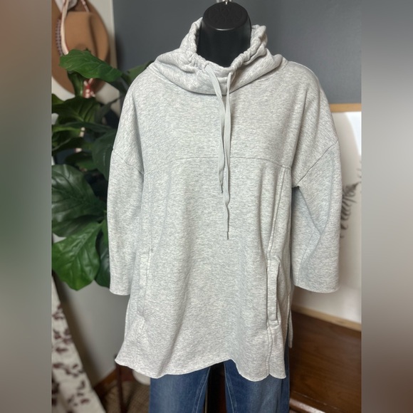 UGG Cowl Funnel Neck Long Sweatshirt Grey - Picture 2 of 6